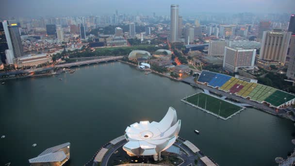 Museo di scienze dell'arte Marina Bay Sands — Video Stock