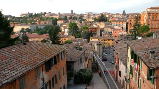 Perugia üzerinden yükseltilmiş görünüm — Stok video