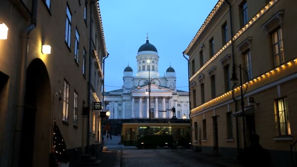 Lutheran Katedrali - Helsinki kubbeli — Stok video