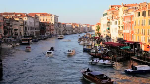Gondels in de lagune van Venetië — Stockvideo