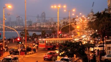 Mumbai Hindistan deniz sürücü şehir manzarası seyahat