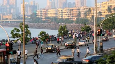 Mumbai Hindistan deniz sürücü şehir manzarası seyahat