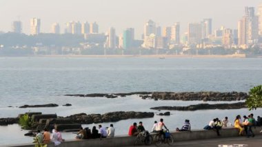 Mumbai Hindistan deniz şehir manzarası seyahat trafik