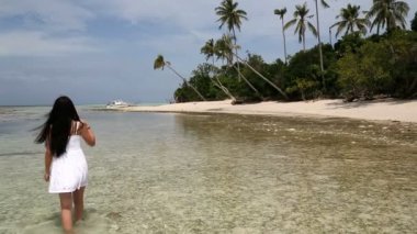 Semporna Sabah Borneo Malezya kadın tropikal ada beach