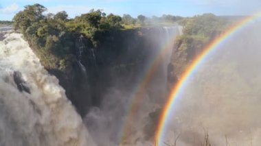 Victoria falls Zimbabve Afrika şelale gökkuşağı zambezi Nehri