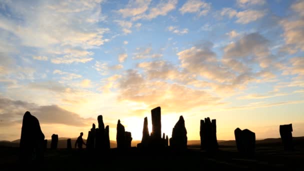 Isle Lewis Hebrydy Zewnętrzne Callanish stojących kamieni Szkocja Uk — Wideo stockowe