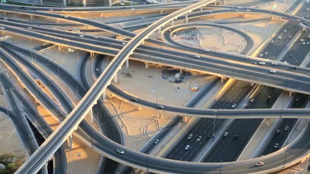 Dubai Emirados Árabes Unidos Golfo Árabe Sheikh Zayed Road Intersection — Vídeo de Stock