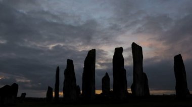 Isle of Lewis Outer Hebrides Callanish duran taşlar İskoçya gündoğumu Tl