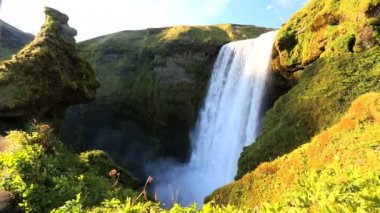 İzlanda Seljalandsfoss şelale cliff seyahat dağ hiking