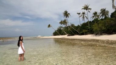 Semporna Sabah Borneo Malezya kadın tropikal ada beach