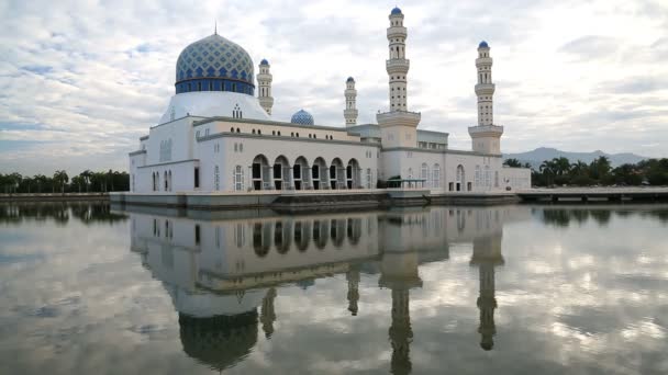 Bornéu Malásia Kota Kinabalu Ásia Mesquita cidade — Vídeo de Stock