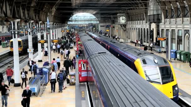 Estación de tren de Londres Paddington red de trenes de cercanías — Vídeo de stock