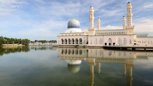 Borneo Malaysia Kota Kinabalu Asia Moschea città — Video Stock