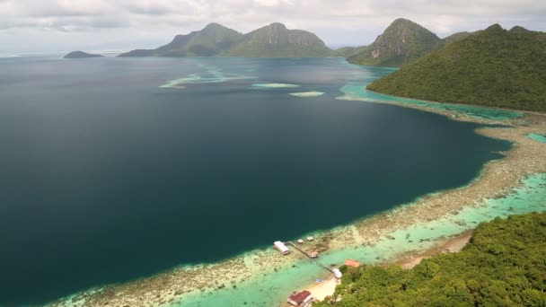 Sabah Borneo Tun Sakaran Marine Park Malaysia havet resa — Stockvideo