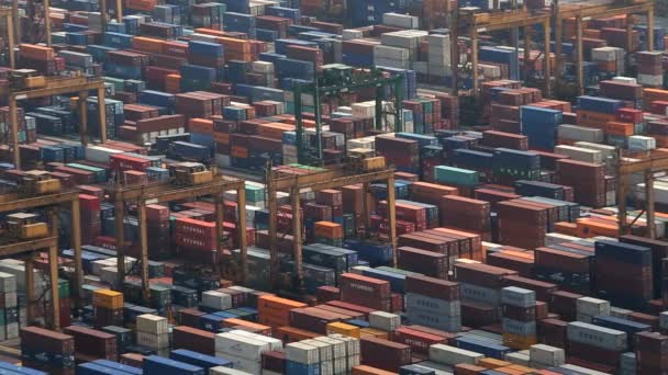 Puerto de contenedores muelles buque contenedor global Singapur — Vídeos de Stock