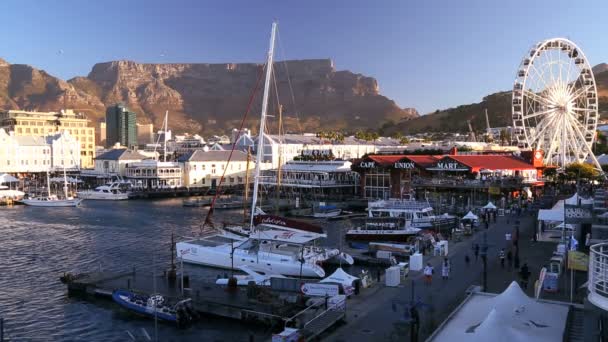 Sudáfrica V A Waterfront Table Mountain Ciudad del Cabo — Vídeo de stock