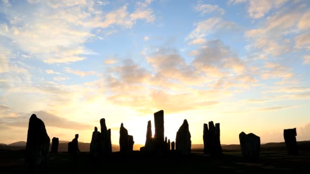 Isle Lewis Hébridas exteriores Callanish Standing Stones Escocia Reino Unido — Vídeos de Stock