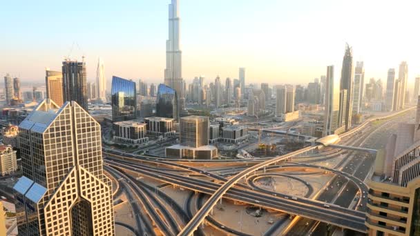 Dubai Emiratos Árabes Unidos Oriente Medio Golfo de Arabia Sheikh Zayed Road — Vídeos de Stock