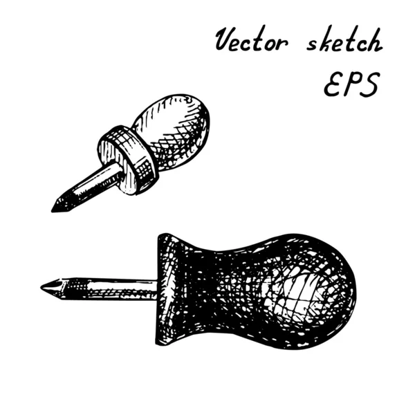 Desenho de parafuso giratório desenhado à mão —  Vetores de Stock