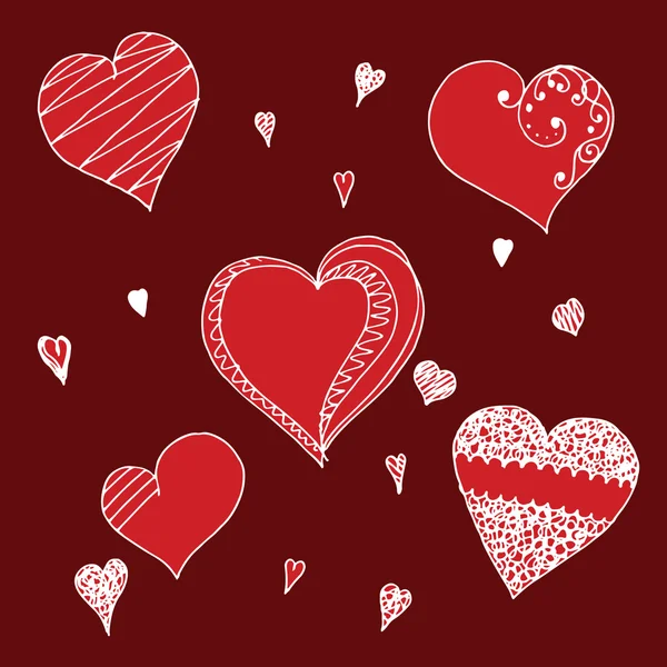 Hand drawn hearts sketch — Stock Vector