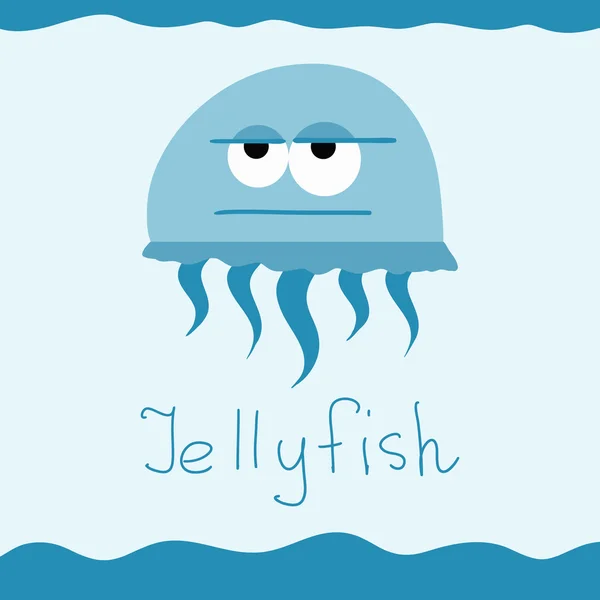Cute cartoon Jellyfish — Stock Vector