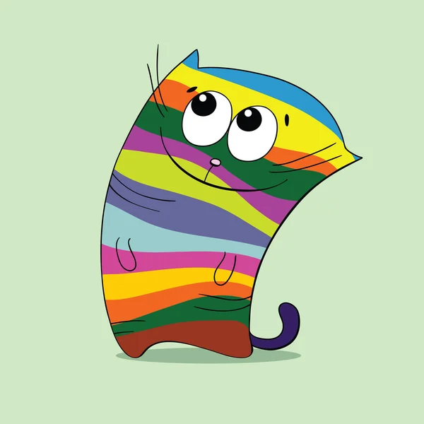 Lindo gato de dibujos animados — Vector de stock