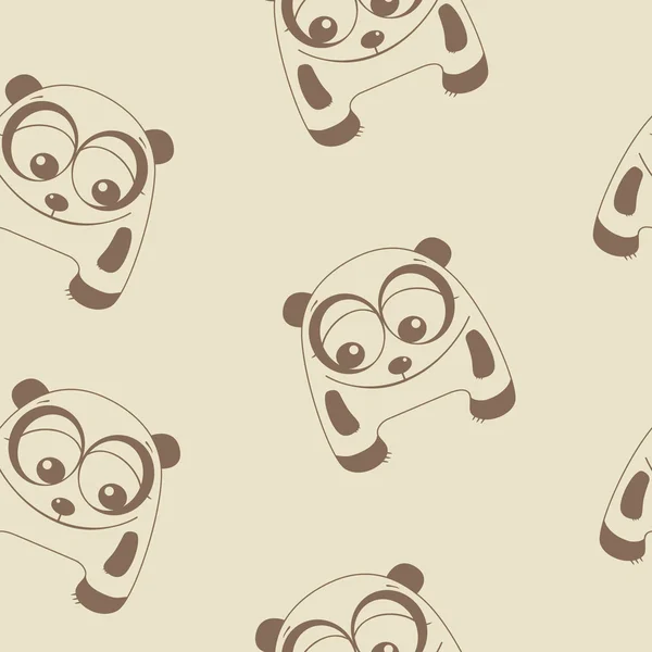 Funny panda pattern — Stock Vector