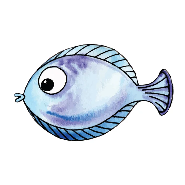 Cute watercolor fish — Stock Vector