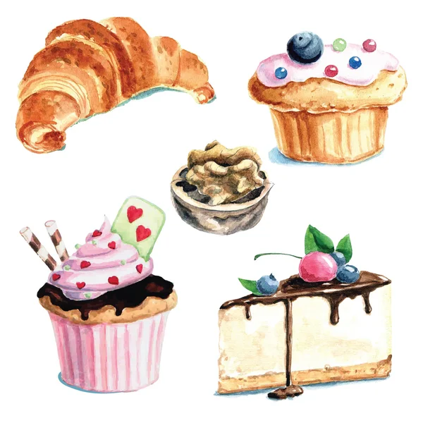 Tasty watercolor baking — Stock Photo, Image