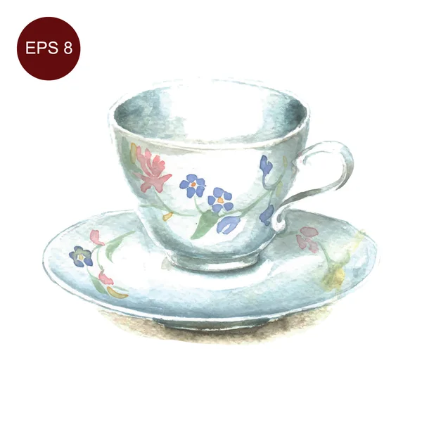 Handgezeichnete Aquarell-Tasse — Stockvektor