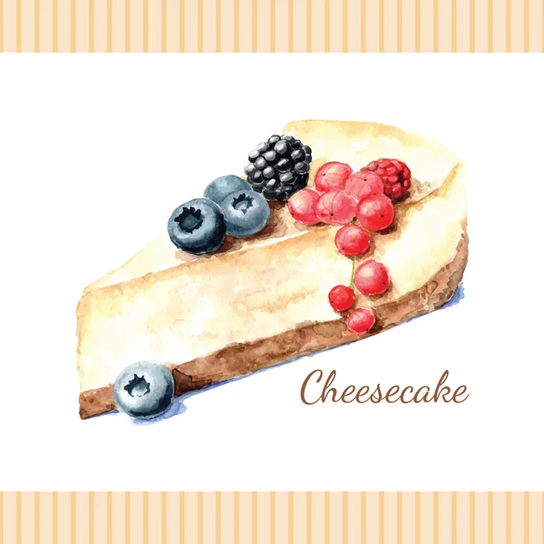 Handgezeichnetes Aquarell-Dessert — Stockvektor