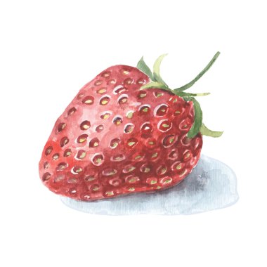 Suluboya çilek el çekilmiş