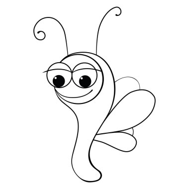 komik karikatür kelebek.