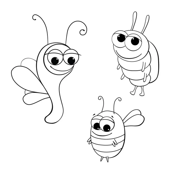 Funny cartoon beetles — Stock Vector