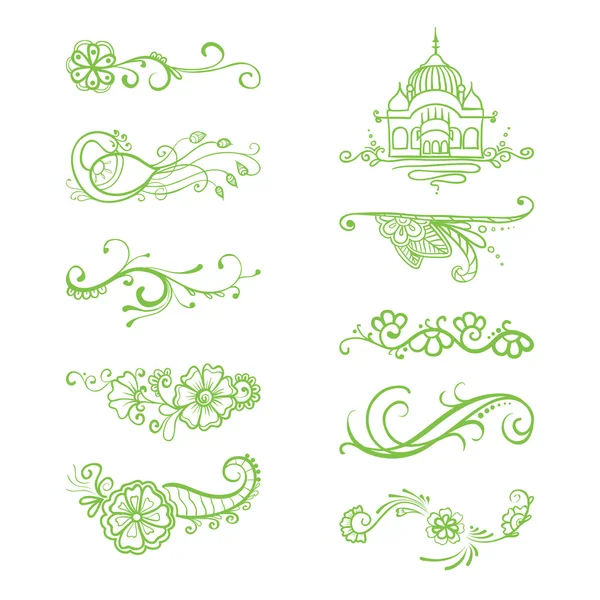 Hand-sketched floral vignettes. — Stock Vector