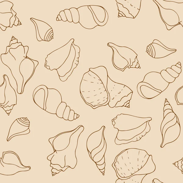 Sketched with seashells pattern — Stock Photo, Image