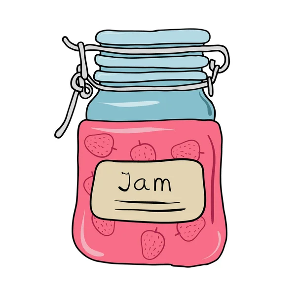 Jam in  jar illustration — Stock Vector