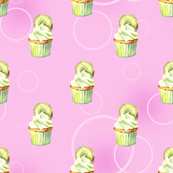 Cupcakes fundo sem costura — Fotografia de Stock