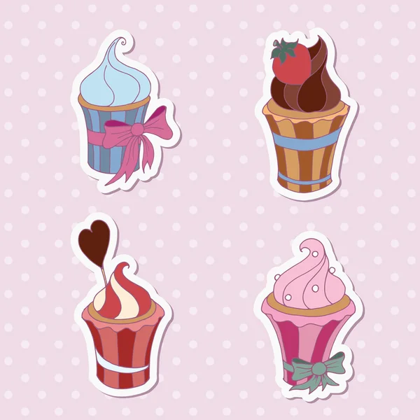 Set de cupcakes vintage — Archivo Imágenes Vectoriales