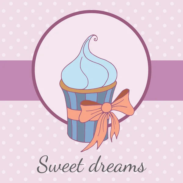 Vintage cupcake ilustração — Vetor de Stock