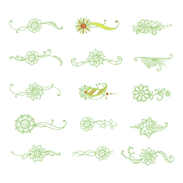 Hand sketched floral elements. — Stock Vector