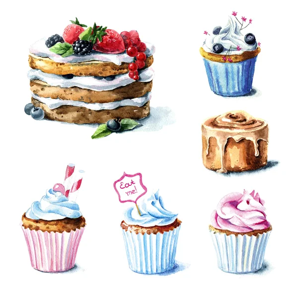 Hand painted watercolor food.