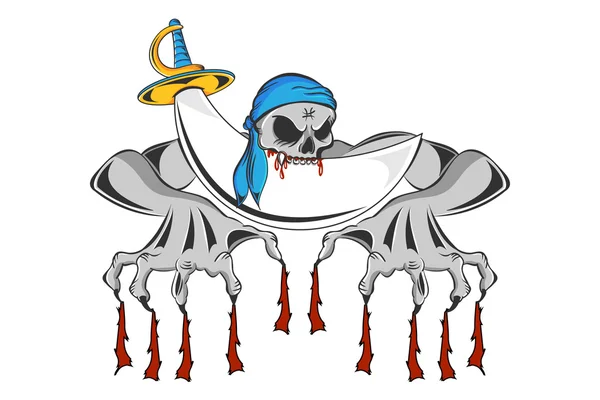 Esqueleto de Zombie Pirata — Vector de stock