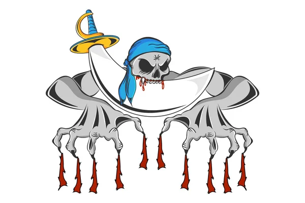 Esqueleto de Zombie Pirata Vectores de stock libres de derechos