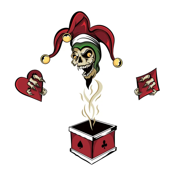 Boîte de Poker Joker Zombie — Image vectorielle