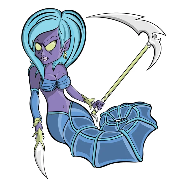 Sirena de caballito de mar Zombie — Vector de stock