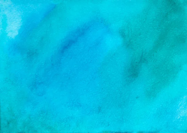 Hand painted aquarelle blue sea, abstract gradient watercolor background, paper texture