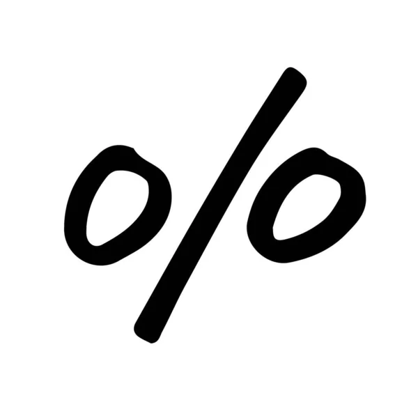 Prozentsymbol Isoliert Auf Weißem Hintergrund Vektorillustration Einfaches Doodle Image Handzeichnung Stockillustration