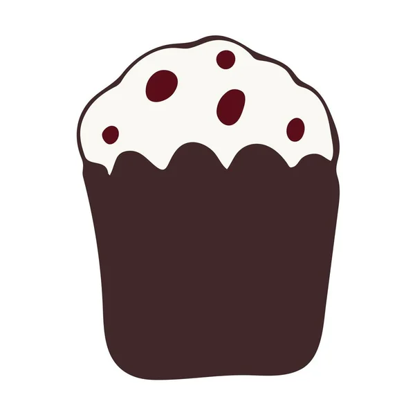 Zeichnung Eines Flachen Schokoladenmuffins Nur Ein Bild Von Einem Dessert Stockillustration