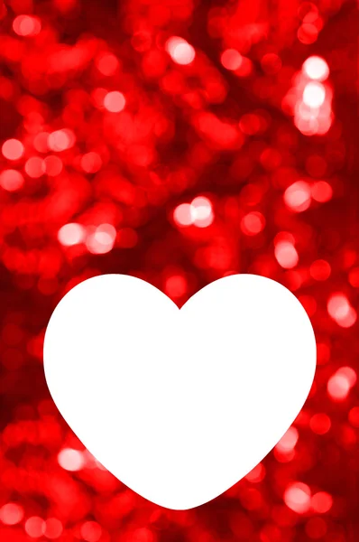 Blank of greeting card with red bokeh background — Stock Photo, Image